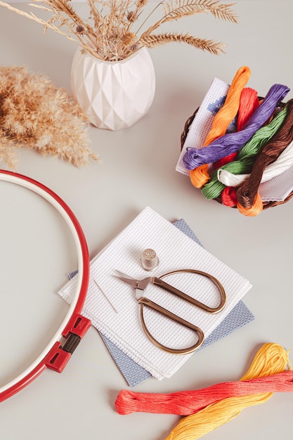 Composición de hilos y bastidores